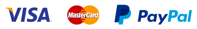 PayPal, Visa, Mastercard
